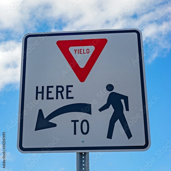 Obraz Yield to pedestrian sign