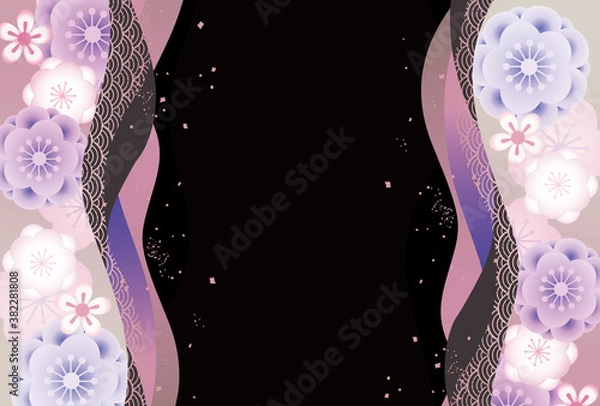 Fototapeta 華やかで美しい和風の背景イラスト