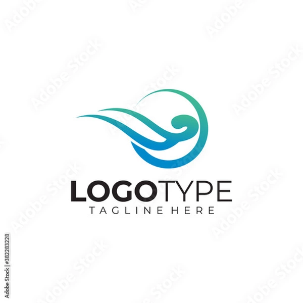 Fototapeta wave logo icon vector isolated