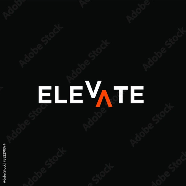 Obraz elevate text logo icon vector illustration design isolated black background