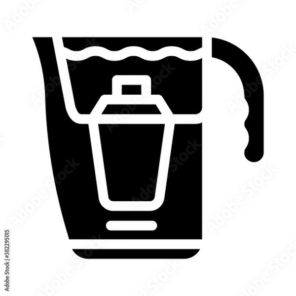Obraz filtering pot glyph icon vector black illustration