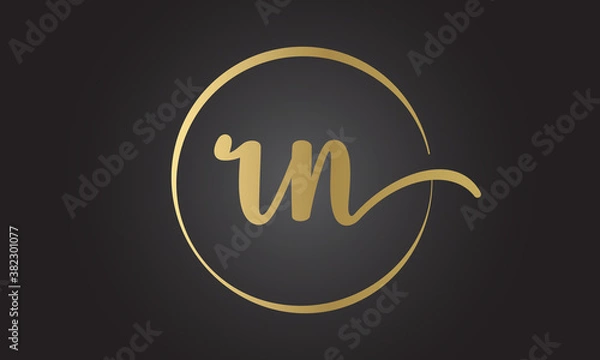 Fototapeta Initial rn letter logo with creative modern business typography vector template. Creative letter rn logo design.