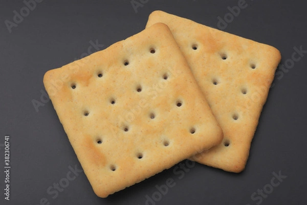 Obraz Two square biscuit cookies