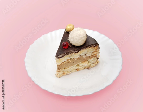 Obraz A piece of cake on a plate