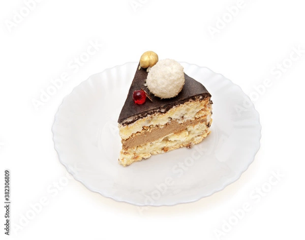 Obraz A piece of cake on a plate