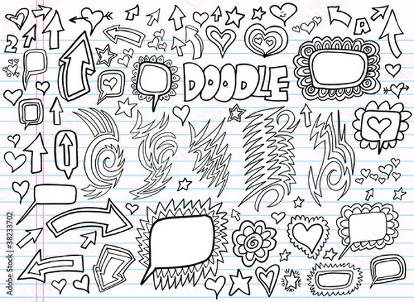 Fototapeta Notebook Doodle Design Elements Vector Set