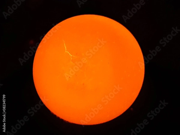 Obraz The light is on the back of the egg and the egg is bright yellow.