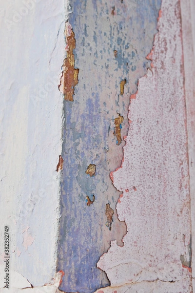 Fototapeta White, rusted and red and pink pattern on a wall