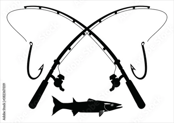 Obraz Fishing tools vector