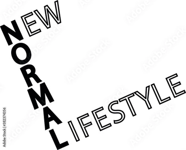 Obraz New normal lifestyle word black and white