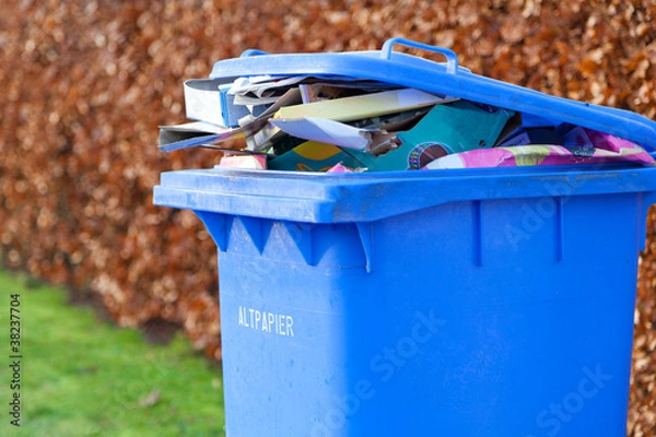 Obraz Blue recycling container