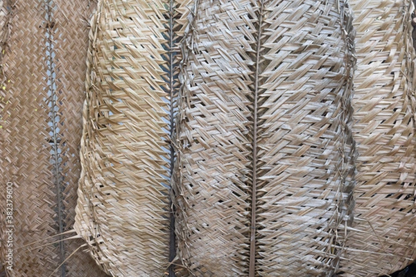 Obraz Palm tree woven pattern, handmade wicker bamboo.