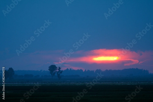 Obraz puesta de sol roja