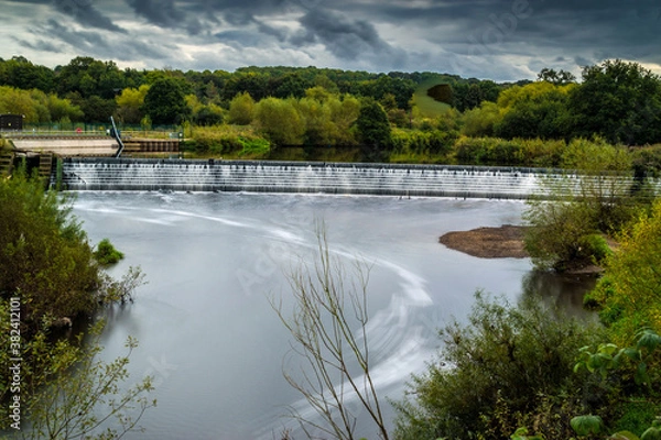 Obraz Weir on the river Calder.