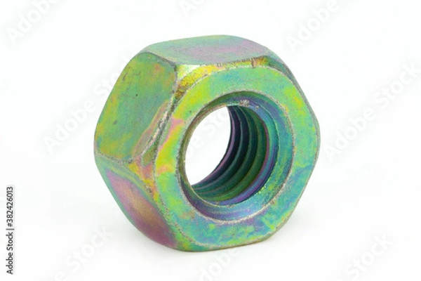 Obraz Nut, thread for screw isolated in white background