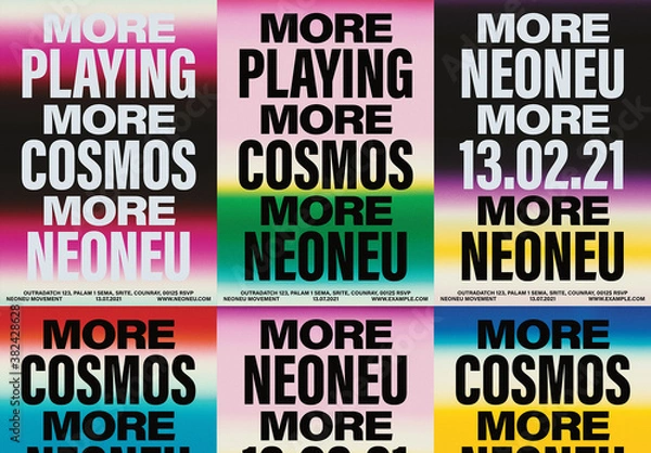 Obraz Gradient Screenprint Poster Layout