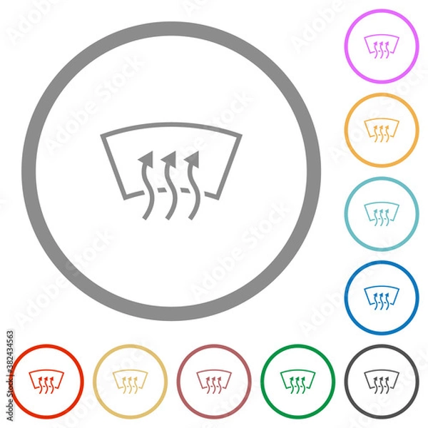Obraz Windshield defrost flat icons with outlines