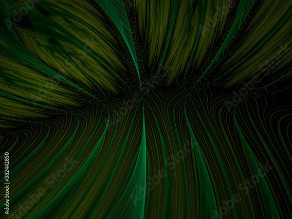 Fototapeta Creative background plant leaves, waves and sinuous shapes, decorative image for advertising or designs