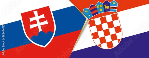 Fototapeta Slovakia and Croatia flags, two vector flags.