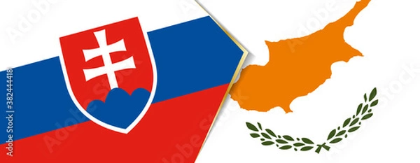Fototapeta Slovakia and Cyprus flags, two vector flags.