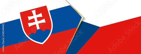 Fototapeta Slovakia and Czech Republic flags, two vector flags.