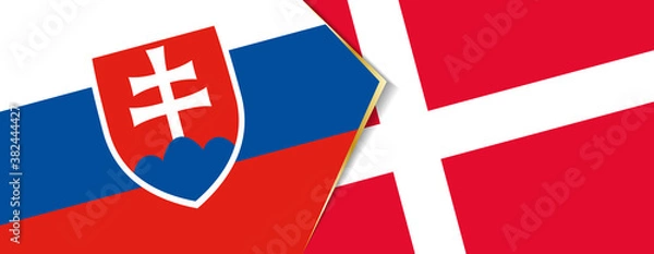 Fototapeta Slovakia and Denmark flags, two vector flags.