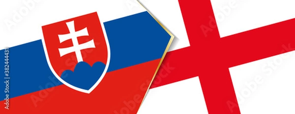 Fototapeta Slovakia and England flags, two vector flags.