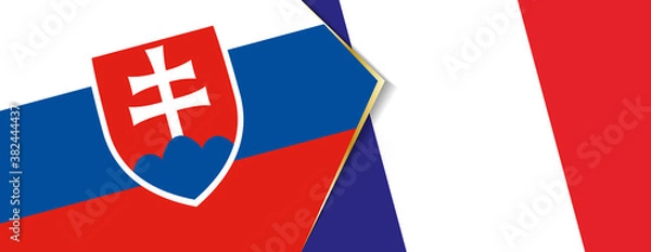 Fototapeta Slovakia and France flags, two vector flags.