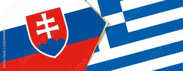 Fototapeta Slovakia and Greece flags, two vector flags.