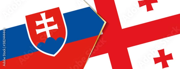 Fototapeta Slovakia and Georgia flags, two vector flags.