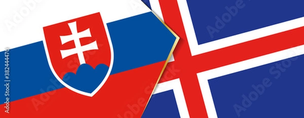 Fototapeta Slovakia and Iceland flags, two vector flags.
