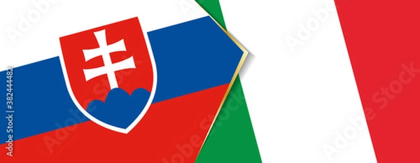 Fototapeta Slovakia and Italy flags, two vector flags.