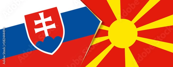 Fototapeta Slovakia and Macedonia flags, two vector flags.