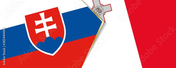 Fototapeta Slovakia and Malta flags, two vector flags.
