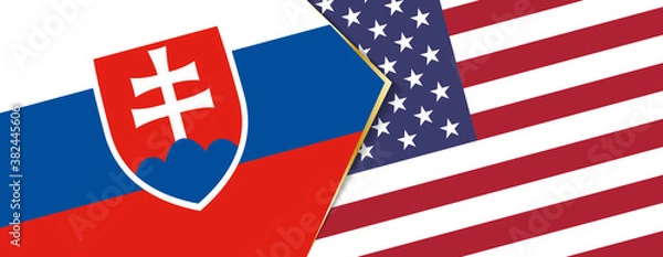 Fototapeta Slovakia and USA flags, two vector flags.