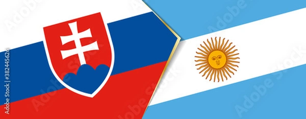 Fototapeta Slovakia and Argentina flags, two vector flags.