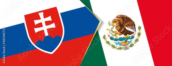 Fototapeta Slovakia and Mexico flags, two vector flags.