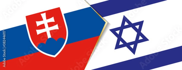 Fototapeta Slovakia and Israel flags, two vector flags.