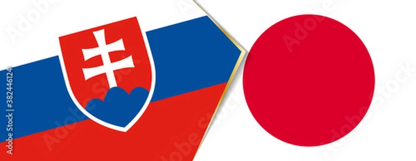 Fototapeta Slovakia and Japan flags, two vector flags.