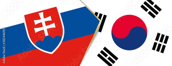 Fototapeta Slovakia and South Korea flags, two vector flags.