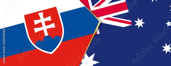 Fototapeta Slovakia and Australia flags, two vector flags.