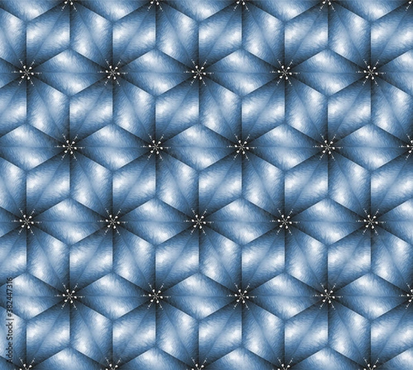 Obraz 3d illustration light blue hexagons with dark base