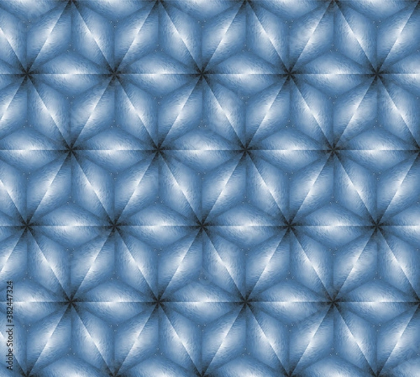 Fototapeta 3d illustration light blue hexagons with dark base 2