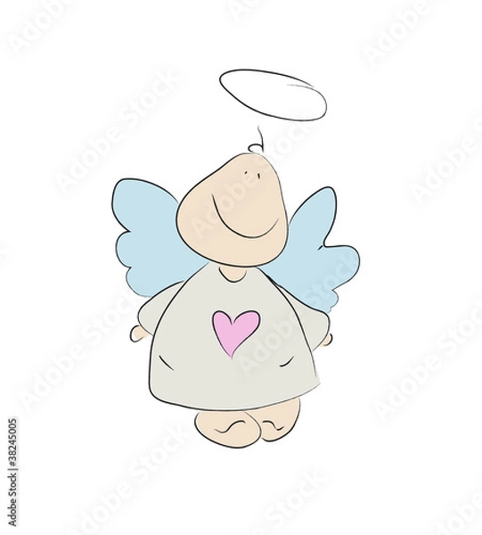 Obraz Kleiner dicker Engel mit Herz