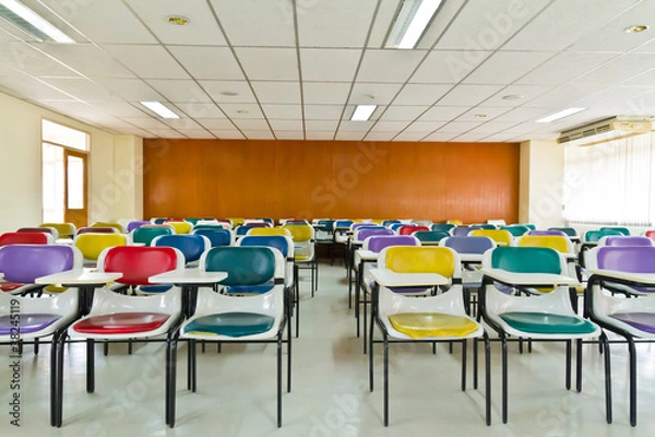 Obraz Empty room with many armchairs ront