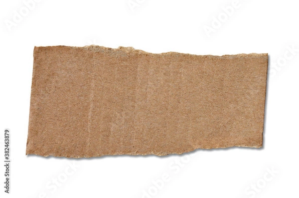 Fototapeta note paper blank sign tag label background ripped torn pad message vintage retro brown cardbord