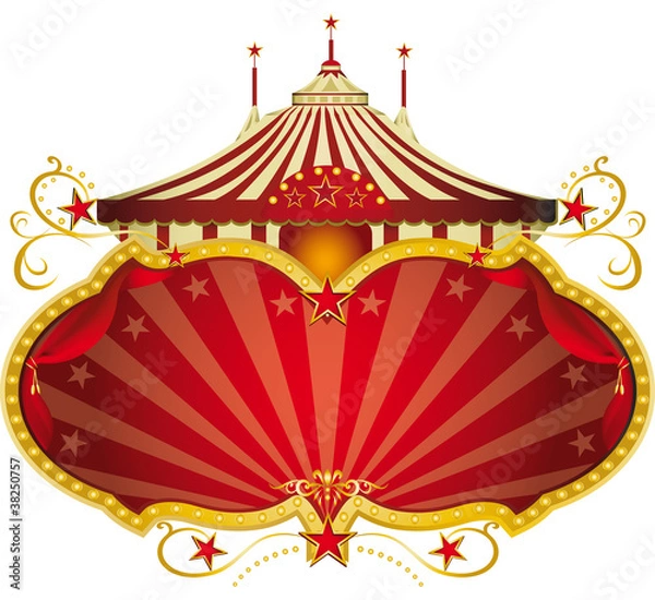 Fototapeta Magic red circus frame