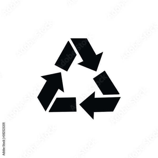Fototapeta Recycle sign icon vector isolated on white, logo sign and symbol.