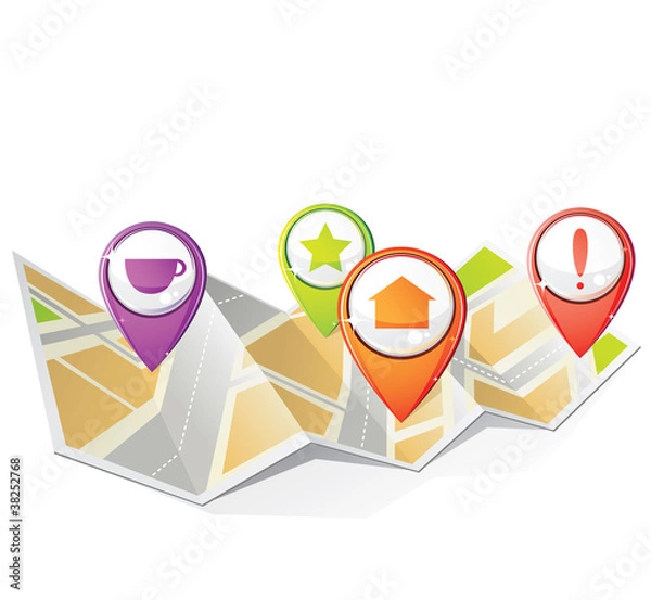 Obraz Map with a few pins