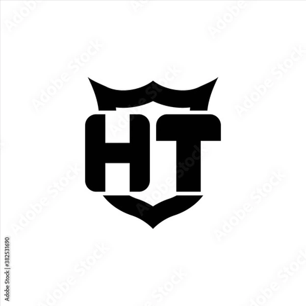 Fototapeta HT Logo monogram with shield around crown shape design template